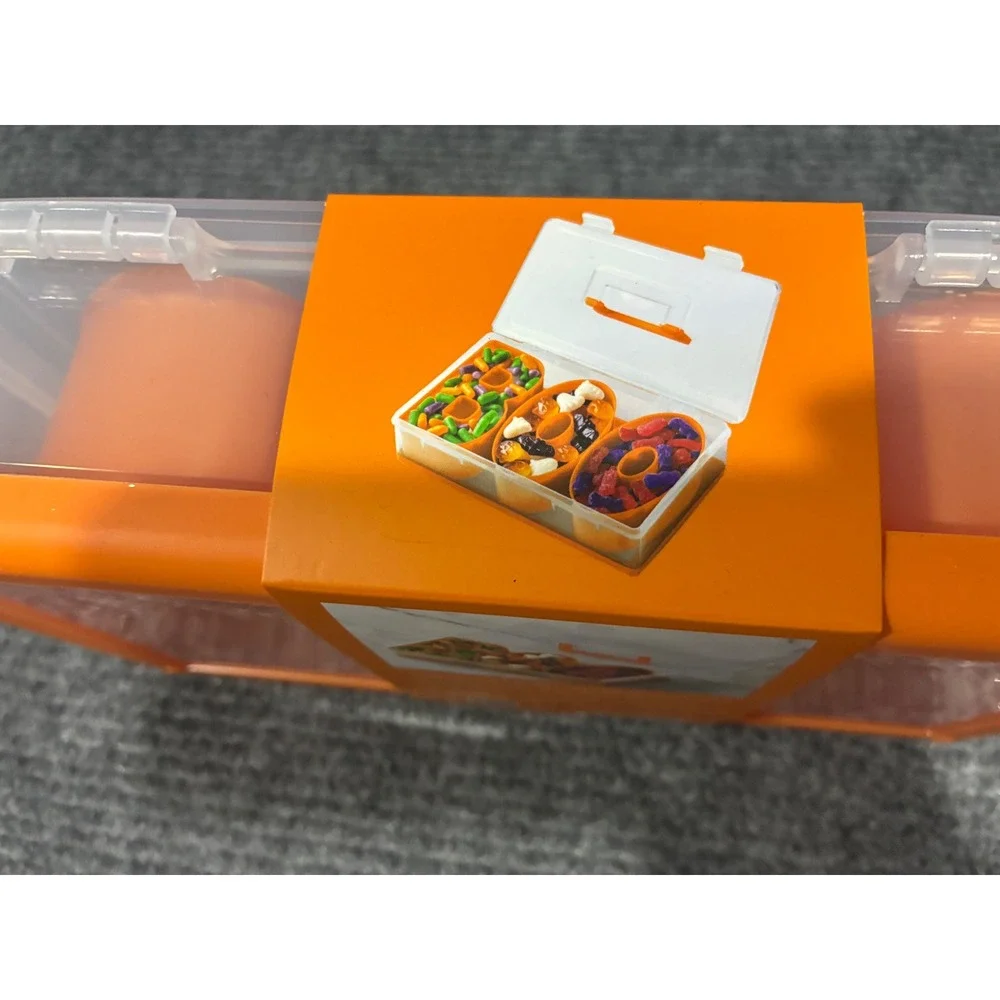 Cook With Color Halloween BOO Snack Box Divided Serving Tray Party Work Orange